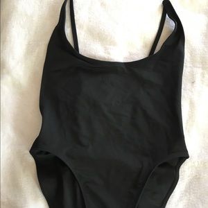 Fashion Nova high waisted solid black one piece